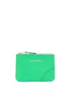 Comme Des Garçons Small Embossed Pattern Leather Wallet In 绿色