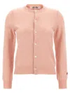 Comme Des Garçons Pink Small Heart Cardigan In Orange