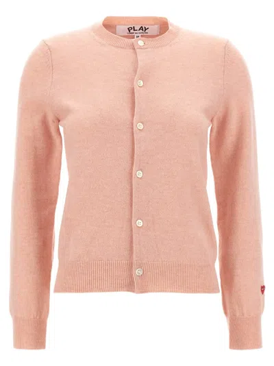 Comme Des Garçons 'small Heart' Cardigan In Orange