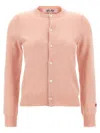 Comme Des Garçons Pink Small Heart Cardigan In Pink