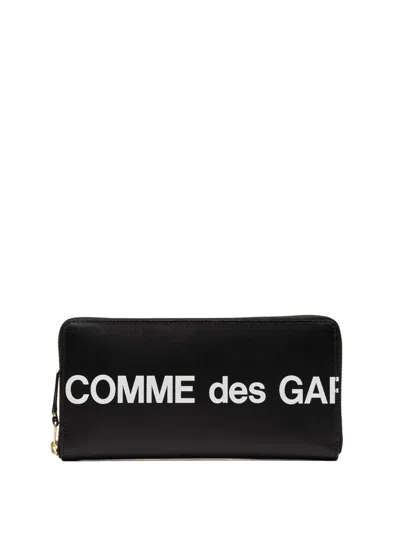 Comme Des Garçons Rectangular Wallet Featuring Huge Logo In Black