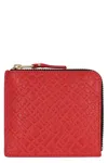 Comme Des Garçons Wallet Leather Zipped Coin Purse In Red