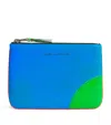Comme Des Garçons Small Leather Super Fluo Pouch In Green