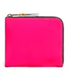 Comme Des Garçons Small Leather Super Fluo Wallet In Pink