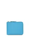 Comme Des Garçons Small Leather Wallet In Blue