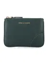 Comme Des Garçons Wallets Small Classic Leather Zip-up Pouch In Green