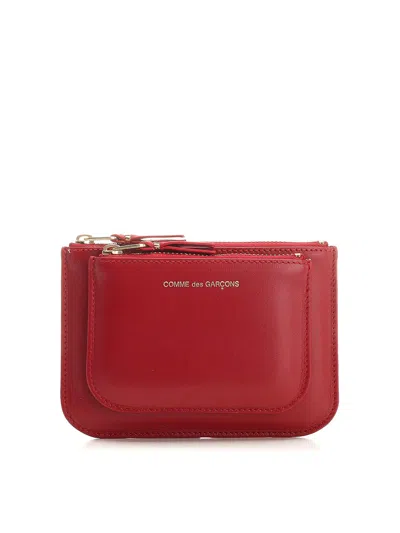 Comme Des Garçons Small Red Leather Coin Purse Wallets Red