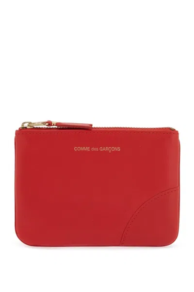 Comme Des Garçons Small Smooth Leather Pouch In Orange