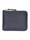 Comme Des Garçons Small Zip Around Wallet In Blue