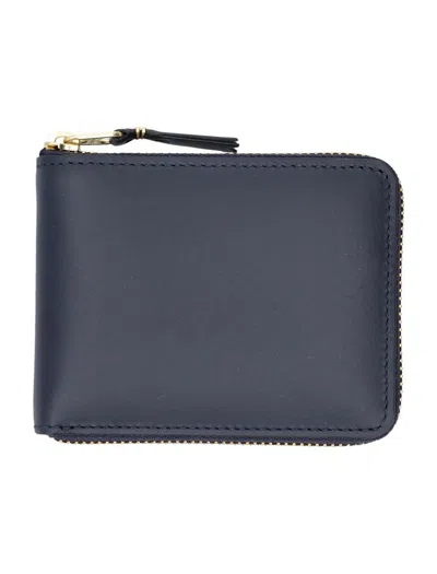 Comme Des Garçons Small Zip Around Wallet In Blue