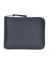 Comme Des Garçons Wallet Small Zip Around Wallet In Blue