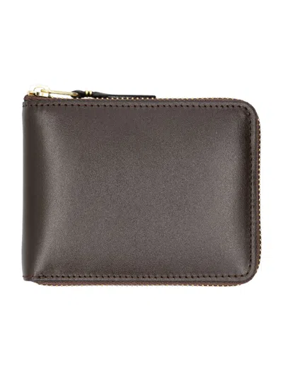 Comme Des Garçons Small Zip Around Wallet In Brown