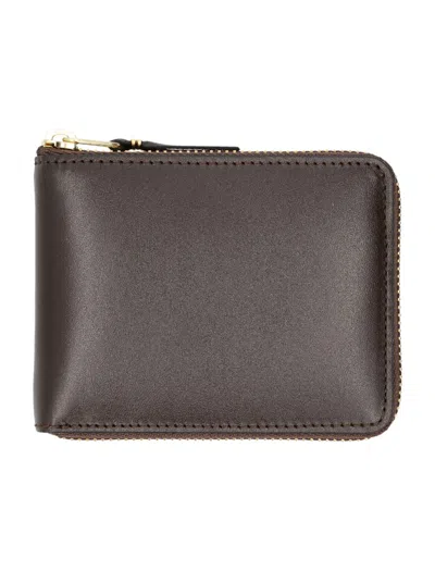 Comme Des Garçons Small Zip Around Wallet In Brown