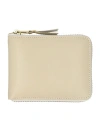 Comme Des Garçons Leather Wallet With Coin Pocket And Multiple Card Slots In Neutrals