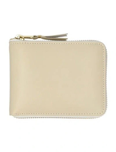Comme Des Garçons Leather Wallet In Neutral