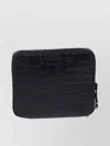 Comme Des Garçons Small Zip Around Wallet With Embossed Logotype In Black