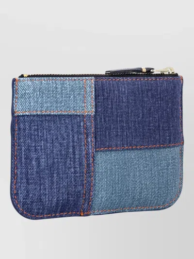 Comme Des Garçons Small Zip Pouch Denim Texture Patchwork