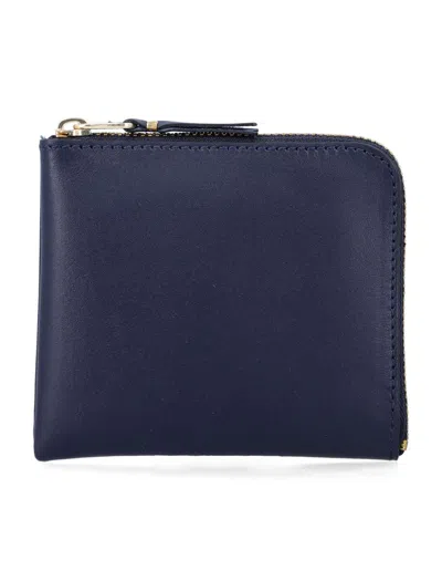 Comme Des Garçons Small Zip Wallet In Blue