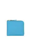 Comme Des Garçons Small Leather Wallet In Blue
