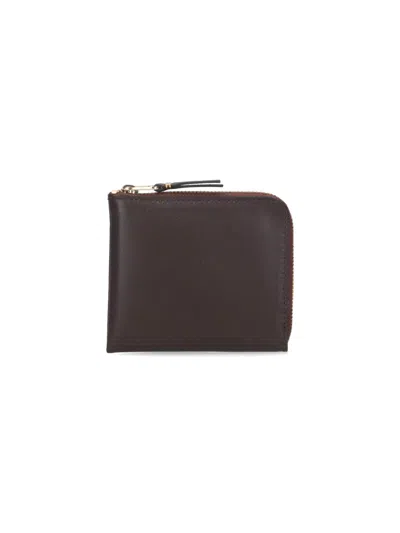 Comme Des Garçons Small Zip Wallet In Brown