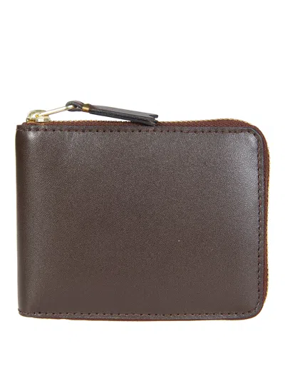 Comme Des Garçons Smooth Brown Classic Leather Line Wallet In Gray