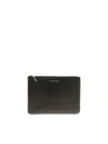 Comme Des Garçons Smooth Leather Clutch In Black