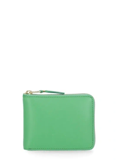 Comme Des Garçons Smooth Leather Wallet In Green