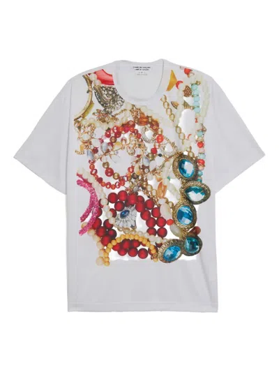 Comme Des Garçons Smooth Print T-shirt In White