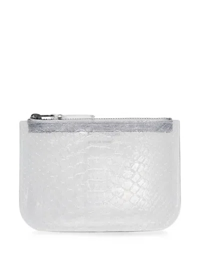 Comme Des Garçons Snake Line Coin Pouch In Metallic