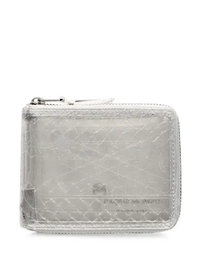 Comme Des Garçons Snake Line Zip-around Wallet In White