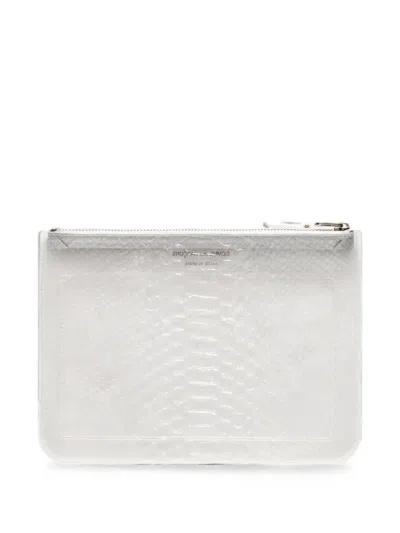 Comme Des Garçons Snakeskin-effect Wallet In White