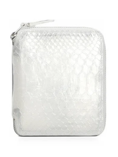 Comme Des Garçons Snakeskin-effect Wallet In White