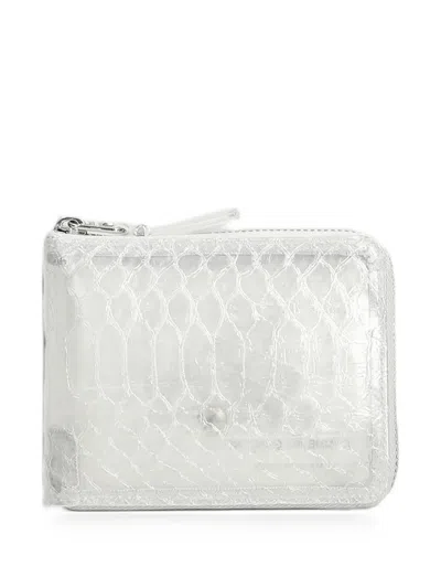 Comme Des Garçons Snakeskin-effect Wallet In White