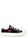 Comme Des Garçons Canvas Sneakers With Contrast Heart Print In Black
