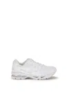 Comme Des Garçons Low-top Sneakers With Textured Overlays And Cushioned Sole In White