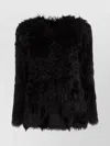 Comme Des Garçons Soft Faux-fur Long-sleeved Top With High-low Hem
