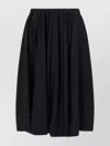 Comme Des Garçons Soft Pleated Skirt Elastic Waistband In Black