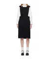Comme Des Garçons Square Collared Pinafore Dress In Black