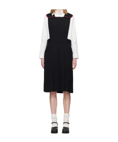 Comme Des Garçons Square Collared Pinafore Dress In Black