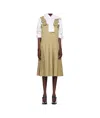 Comme Des Garçons Khaki Cotton Twill Garment Washed Midi Dress In Brown