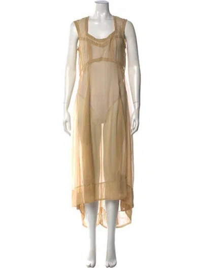 Pre-owned Comme Des Garçons Square Neckline Long Dress In Neutrals