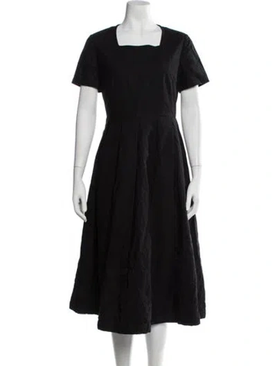 Pre-owned Comme Des Garçons Square Neckline Midi Length Dress In Black
