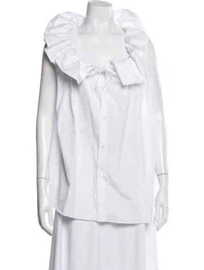 Pre-owned Comme Des Garçons Square Neckline Sleeveless Top W/ Tags In White