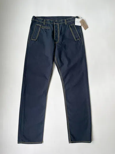 Pre-owned Comme Des Garçons S/s 06 Contrast Stitch Utility Trousers In Blue/gold