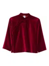 Comme Des Garçons Stand Collar Blouse In Red