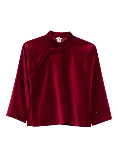 Comme Des Garçons Stand Collar Blouse In Red