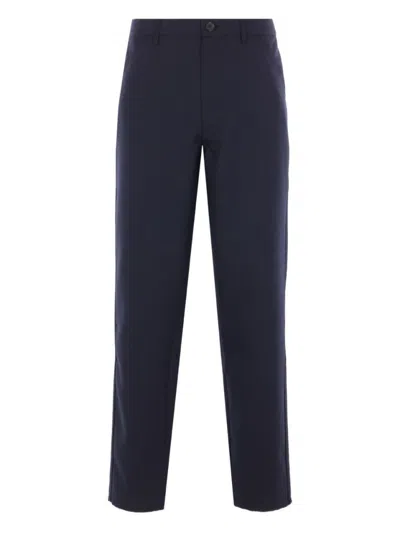 Comme Des Garçons Straight-leg Navy Trousers In Blue