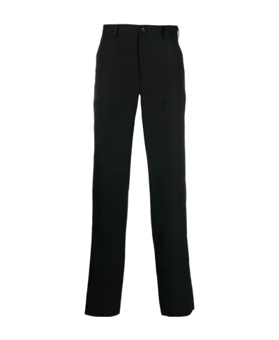 Comme Des Garçons Straight-leg Wool Trousers In Black