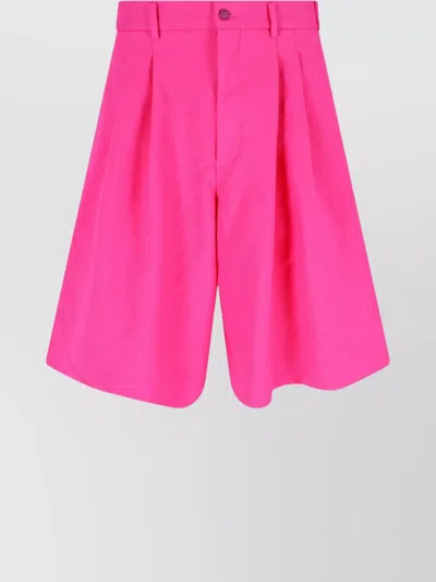 Comme Des Garçons Straight Pleated Shorts Belt Loops