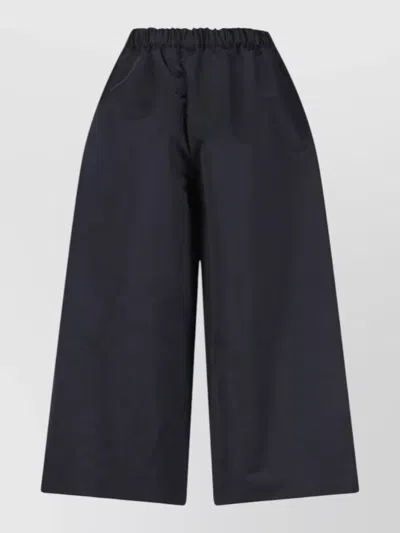 Comme Des Garçons Straight Trousers Wide Leg Side Pockets In Blue